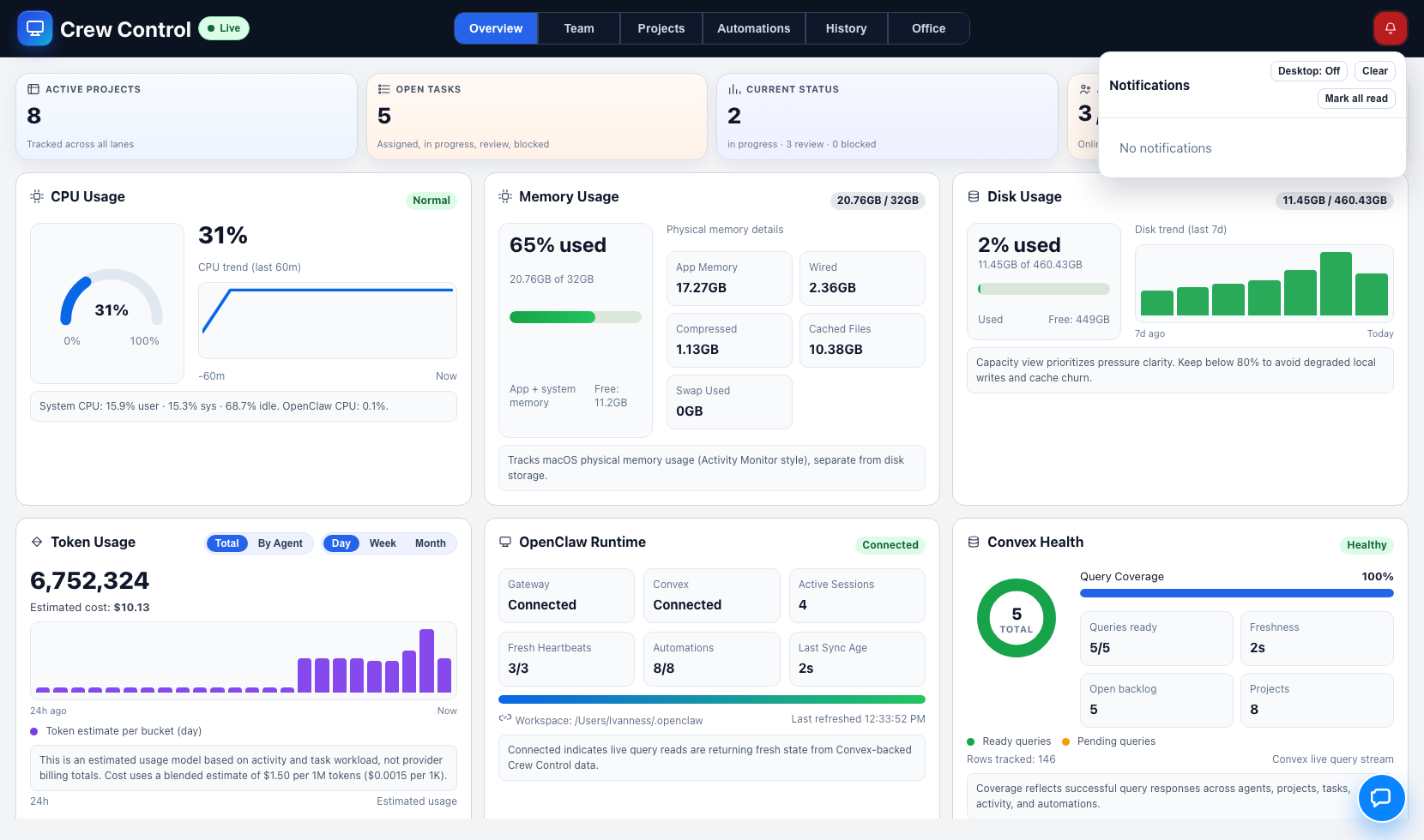 In-context notifications screenshot